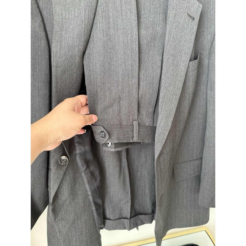 Burberry London 2-Piece Suit‎ 43L 36x40 Gray Pinstriped 100% Wool Made USA - Picture 4 of 16